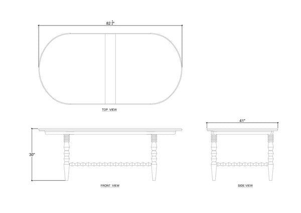Ligna Oval Dining Table 83''-Blue Hand Home