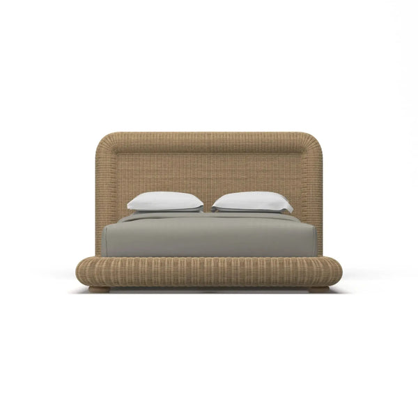 Oasis Rattan Queen Bed-Blue Hand Home