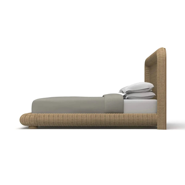 Oasis Rattan Queen Bed-Blue Hand Home