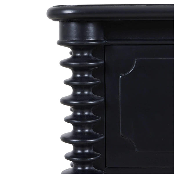 Milano 2 Drawer Bedside Table in Batavia Black-Blue Hand Home