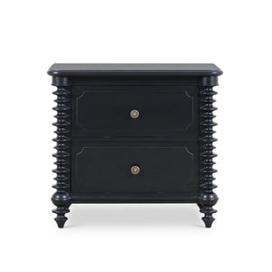 Milano 2 Drawer Bedside Table in Batavia Black-Blue Hand Home