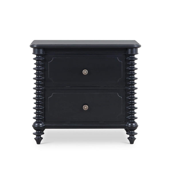 Milano 2 Drawer Bedside Table in Batavia Black-Blue Hand Home