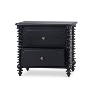 Milano 2 Drawer Bedside Table in Batavia Black-Blue Hand Home