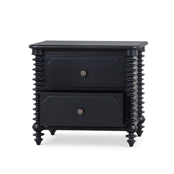 Milano 2 Drawer Bedside Table in Batavia Black-Blue Hand Home