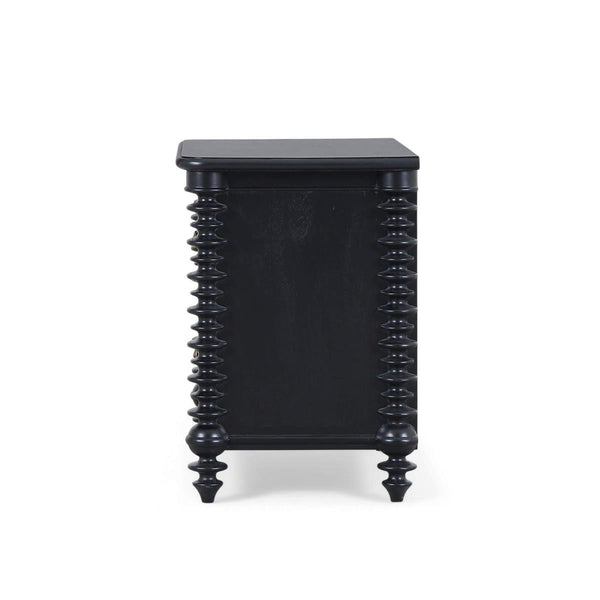 Milano 2 Drawer Bedside Table in Batavia Black-Blue Hand Home