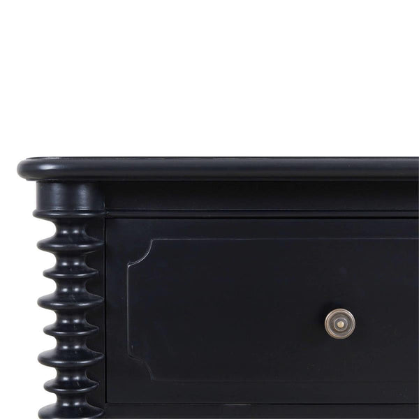 Milano 2 Drawer Bedside Table in Batavia Black-Blue Hand Home