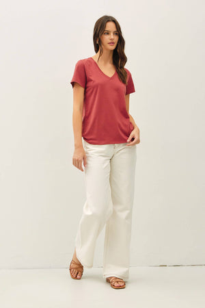 Cotton Jersey V-Neck T-Shirts