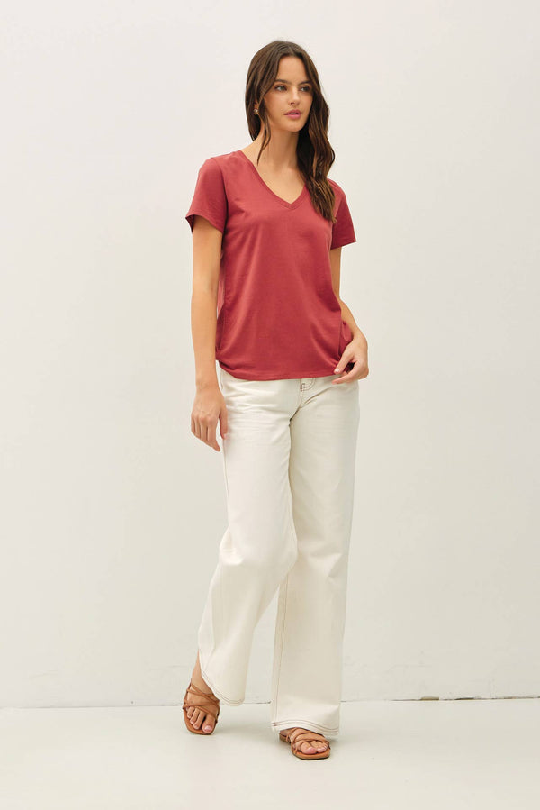 Cotton Jersey V-Neck T-Shirts