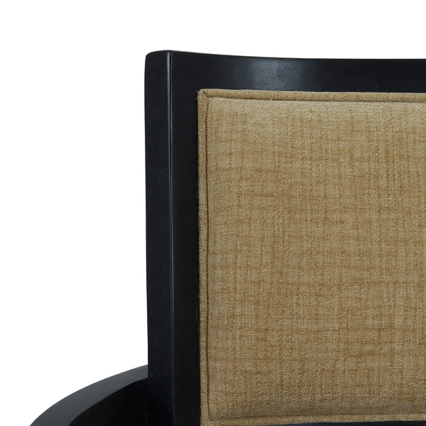 Pierre Dining Chair in Batavia Black w/ Upholstered Back w/ Thames French Yellow Performance Fabric-Blue Hand Home