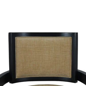 Pierre Dining Chair in Batavia Black w/ Upholstered Back w/ Thames French Yellow Performance Fabric-Blue Hand Home