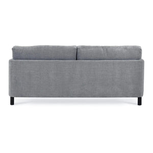 Normandy Sofa in Walnut w/ Thames Gray Ashen Performance Fabric-Blue Hand Home