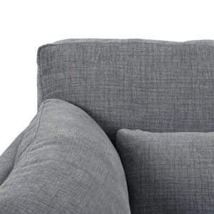 Normandy Sofa in Walnut w/ Thames Gray Ashen Performance Fabric-Blue Hand Home