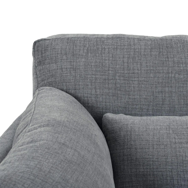 Normandy Sofa in Walnut w/ Thames Gray Ashen Performance Fabric-Blue Hand Home