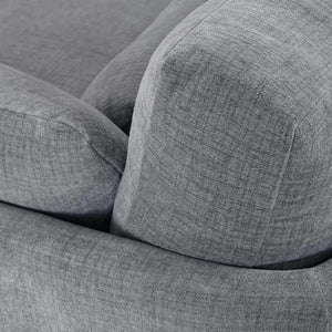 Normandy Sofa in Walnut w/ Thames Gray Ashen Performance Fabric-Blue Hand Home