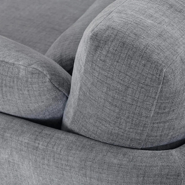 Normandy Sofa in Walnut w/ Thames Gray Ashen Performance Fabric-Blue Hand Home