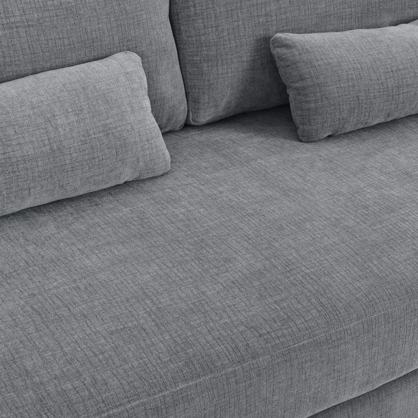 Normandy Sofa in Walnut w/ Thames Gray Ashen Performance Fabric-Blue Hand Home