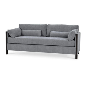 Normandy Sofa in Walnut w/ Thames Gray Ashen Performance Fabric-Blue Hand Home