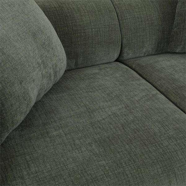 Arcadia Sofa in Walnut w/ Thames Moss Green Performance Fabric-Blue Hand Home