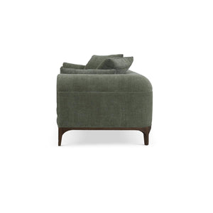 Arcadia Sofa in Walnut w/ Thames Moss Green Performance Fabric-Blue Hand Home