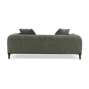 Arcadia Sofa in Walnut w/ Thames Moss Green Performance Fabric-Blue Hand Home