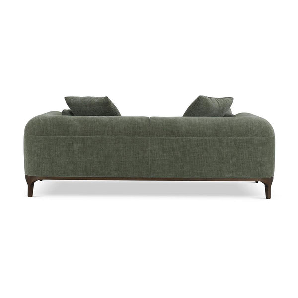 Arcadia Sofa in Walnut w/ Thames Moss Green Performance Fabric-Blue Hand Home