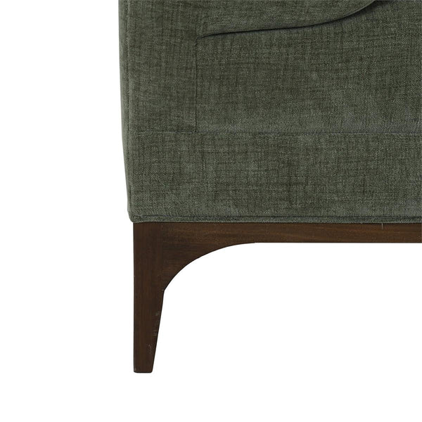 Arcadia Sofa in Walnut w/ Thames Moss Green Performance Fabric-Blue Hand Home
