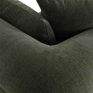 Arcadia Sofa in Walnut w/ Thames Moss Green Performance Fabric-Blue Hand Home