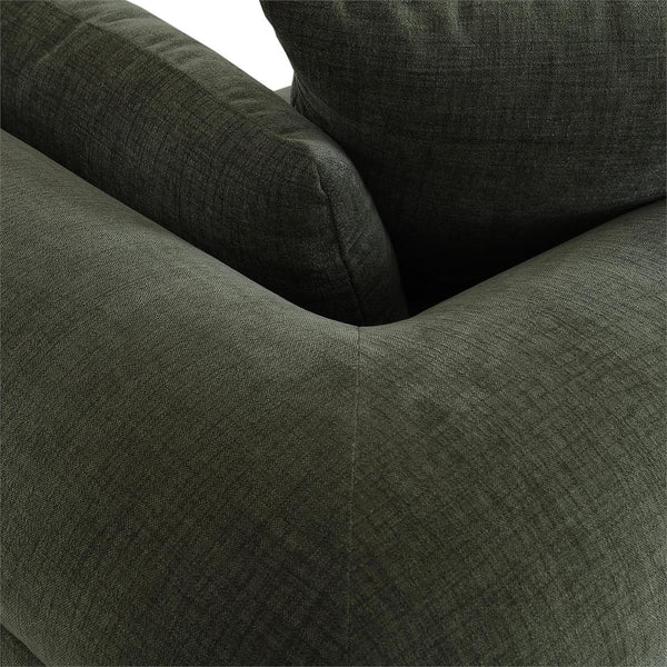 Arcadia Sofa in Walnut w/ Thames Moss Green Performance Fabric-Blue Hand Home