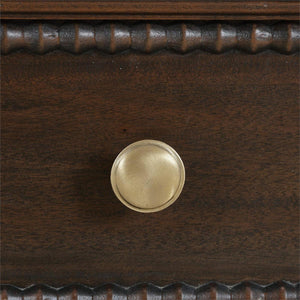 Vivienne 2 Drawer Bedside Large Table in Walnut-Blue Hand Home