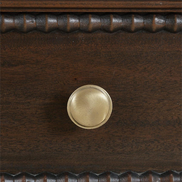 Vivienne 2 Drawer Bedside Large Table in Walnut-Blue Hand Home