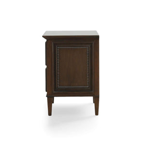 Vivienne 2 Drawer Bedside Large Table in Walnut-Blue Hand Home