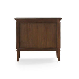 Vivienne 2 Drawer Bedside Large Table in Walnut-Blue Hand Home