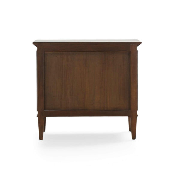 Vivienne 2 Drawer Bedside Large Table in Walnut-Blue Hand Home