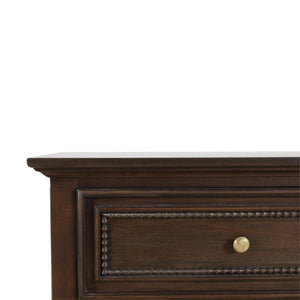 Vivienne 2 Drawer Bedside Large Table in Walnut-Blue Hand Home