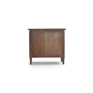 Vivienne 3 Drawer Bedside Large Table in Walnut-Blue Hand Home