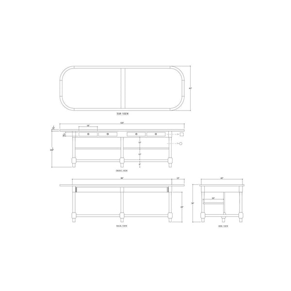 Windsor Kitchen Island-Blue Hand Home