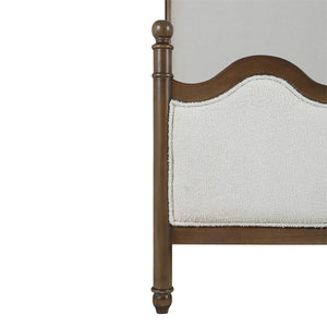 Chloe King Bed in Straw Wash w/ Colorado Boucle Ivory Fabric-Blue Hand Home