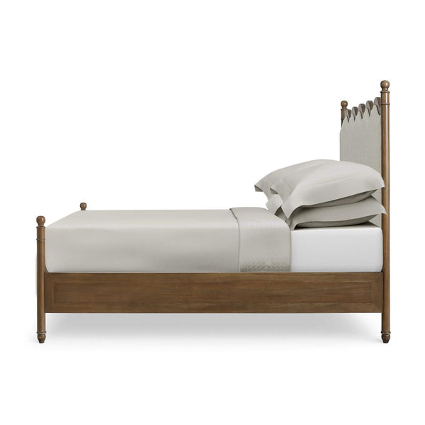 Chloe King Bed in Straw Wash w/ Colorado Boucle Ivory Fabric-Blue Hand Home