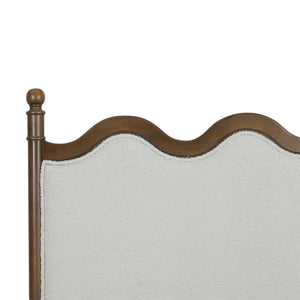 Chloe King Bed in Straw Wash w/ Colorado Boucle Ivory Fabric-Blue Hand Home