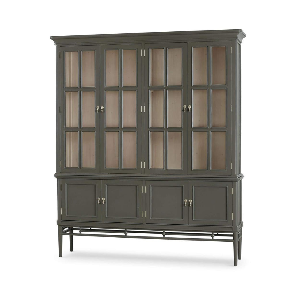 Seraphine 4 Door Glass Display Cabinet w/ Glass Shelves-Blue Hand Home