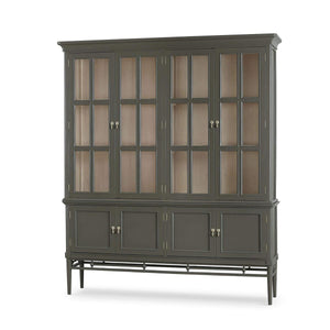 Seraphine 4 Door Glass Display Cabinet w/ Glass Shelves-Blue Hand Home