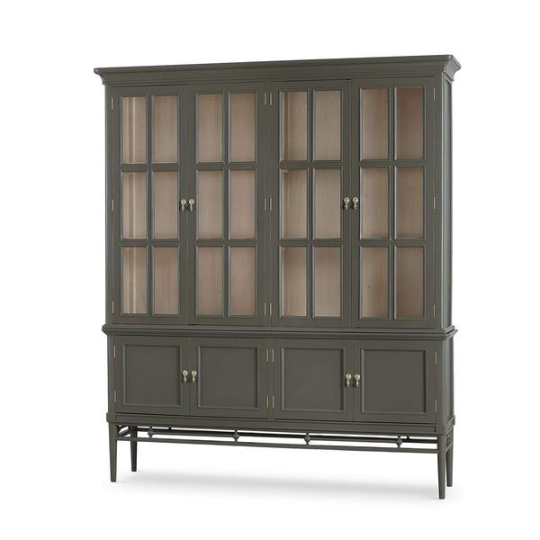 Seraphine 4 Door Glass Display Cabinet w/ Glass Shelves-Blue Hand Home