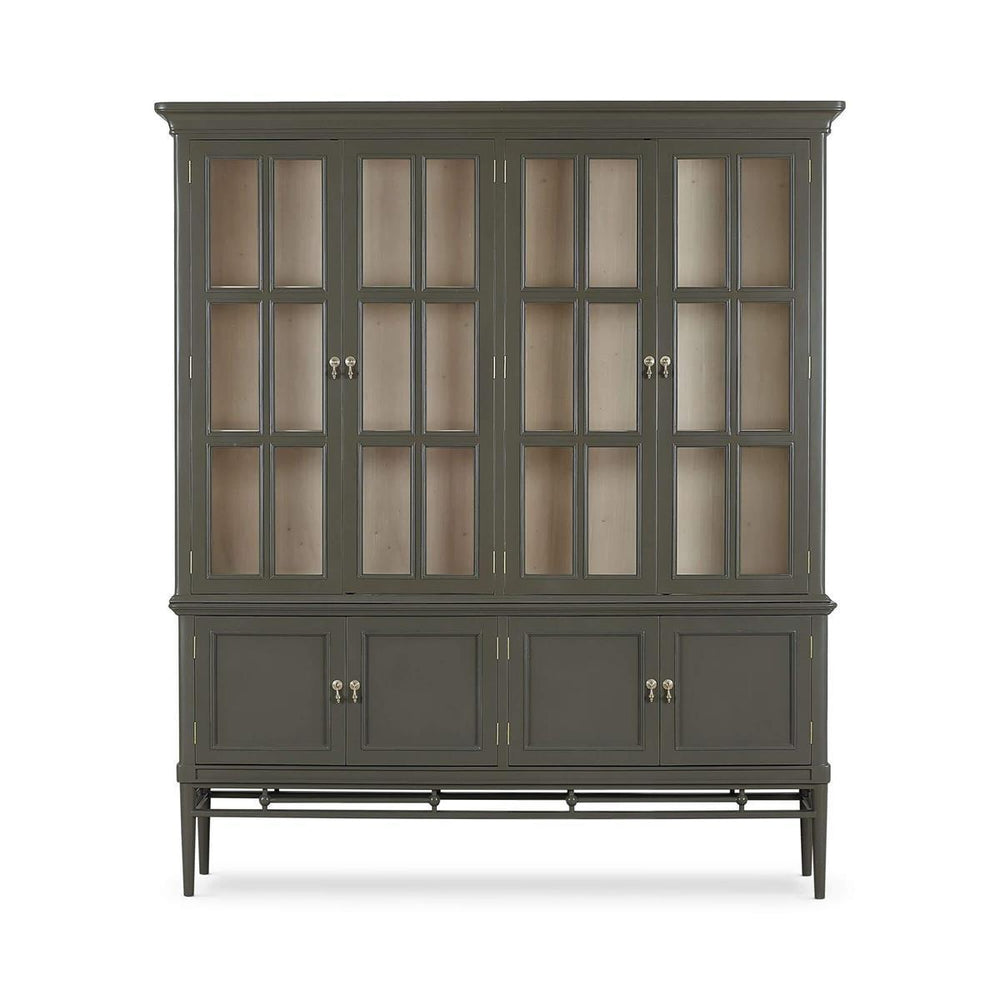 Seraphine 4 Door Glass Display Cabinet w/ Glass Shelves-Blue Hand Home