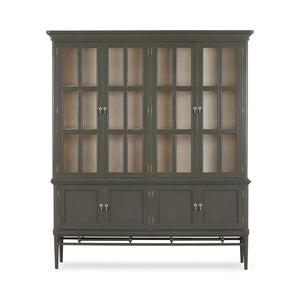 Seraphine 4 Door Glass Display Cabinet w/ Glass Shelves-Blue Hand Home