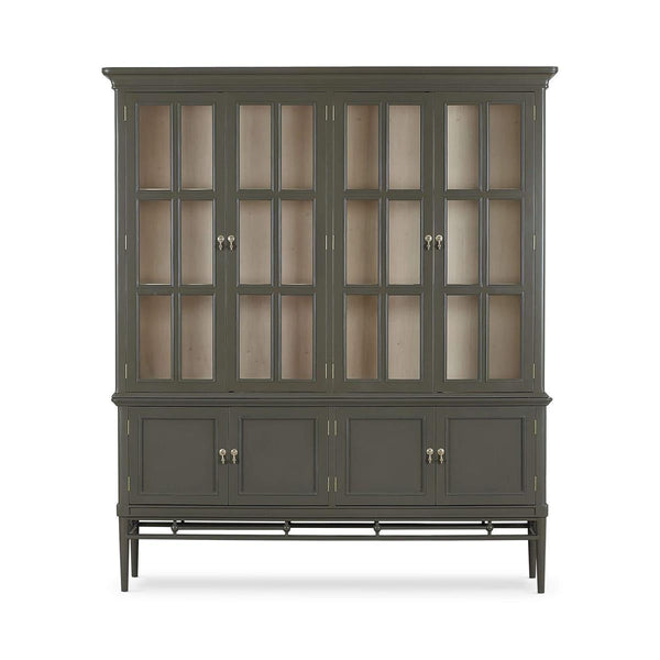 Seraphine 4 Door Glass Display Cabinet w/ Glass Shelves-Blue Hand Home