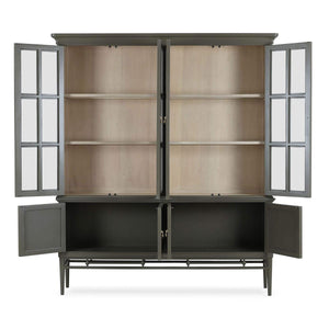 Seraphine 4 Door Glass Display Cabinet w/ Glass Shelves-Blue Hand Home