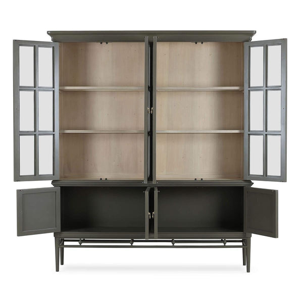 Seraphine 4 Door Glass Display Cabinet w/ Glass Shelves-Blue Hand Home