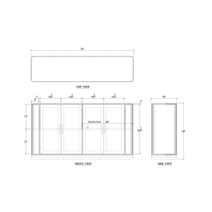 Carmel 4 Door Sideboard-Blue Hand Home