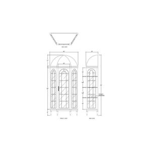 Chambre Dome Display Cabinet w/ Glass Shelves-Blue Hand Home