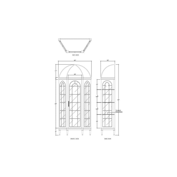 Chambre Dome Display Cabinet w/ Glass Shelves-Blue Hand Home
